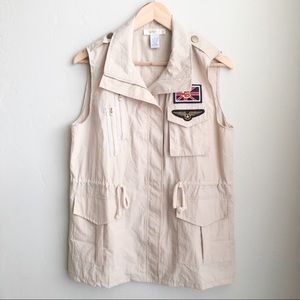 Vintage Aviary Tan Patch Vest